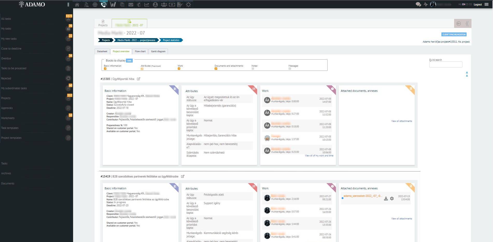 screenshot of Adamo Digital Platform
